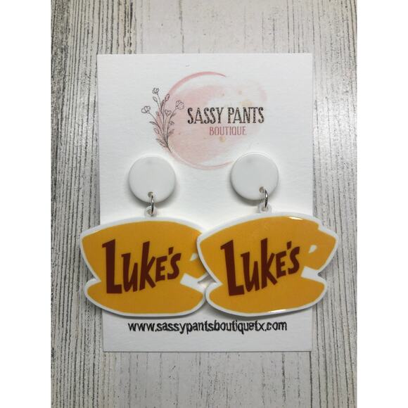 Luke's Diner Gilmore Girls Earrings New - Picture 1 of 1